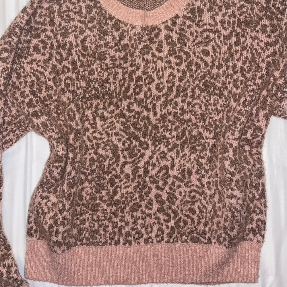 Cheetah pink and brown sweater